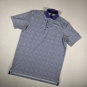 Greyson Golf Polo Shirt Mens Medium Wolf Pattern Gozzer Ranch Logo